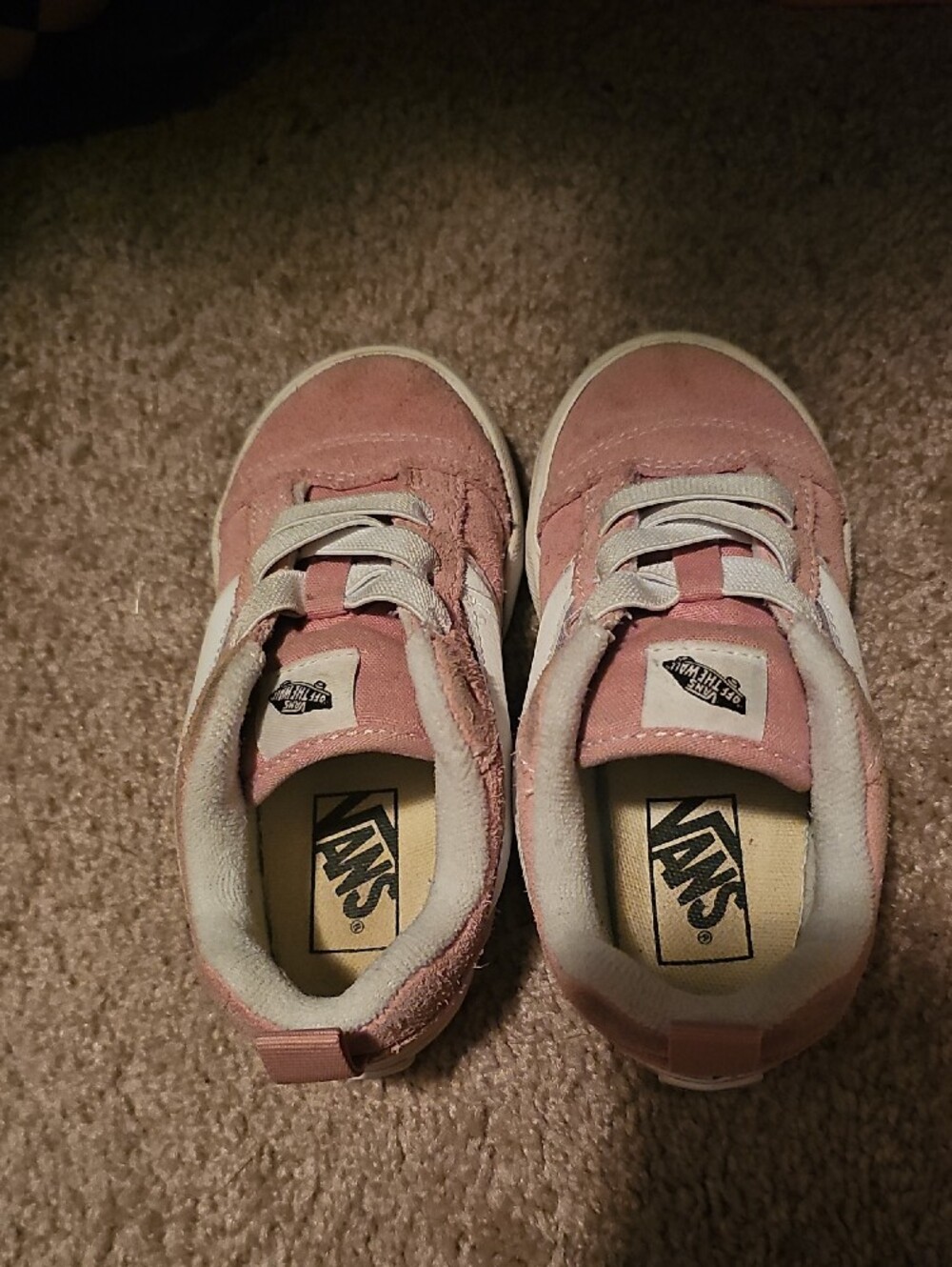 Vans Kids Pink Suede Sneakers with White Stripe - Picture 3 of 6